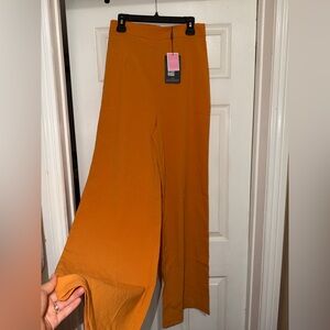 NWT PrettyLittleThing Vibrant Orange Trousers Tall